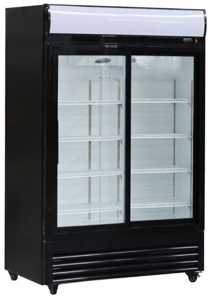 Getränkekühlschrank 310 Liter weiß/schwarz mit Glastür - ZK 310