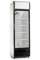 Flaschenkühlschrank schwarz mit 430 Litern Volumen mit Umluftkühlung